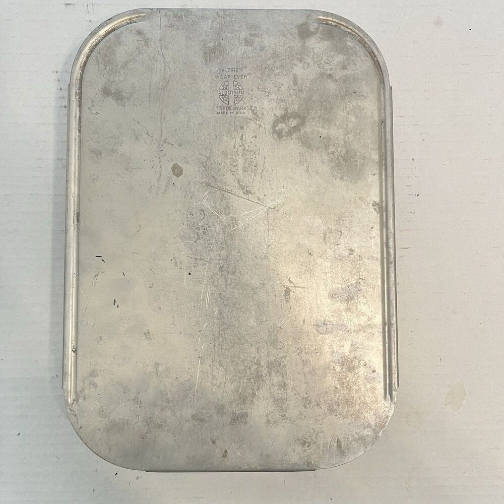Vtg Wear-Ever 2612 Aluminum 9x13 Cake Pan Slide on Locking Lid Handles Lasagna